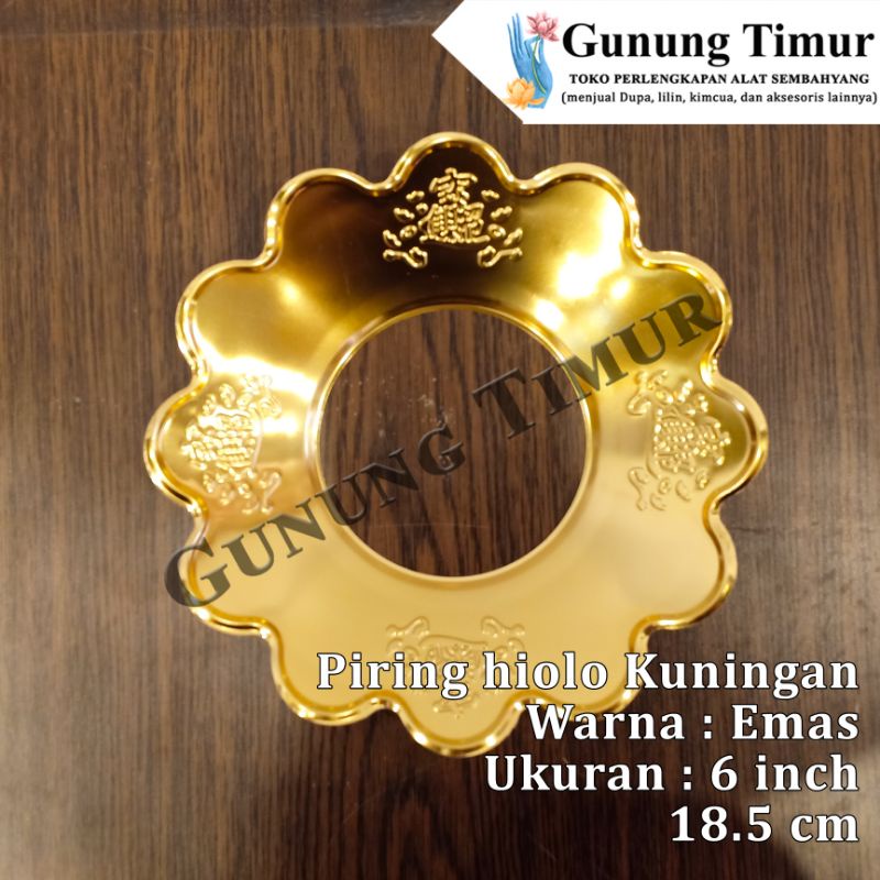 Piring Hiolo Kuningan / Piring Abu / Piring Sembahyang 6 &amp; 7 inch