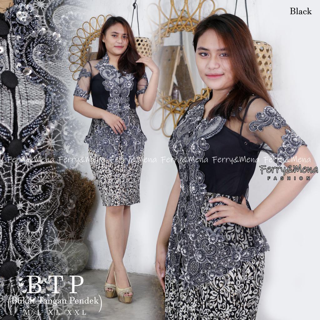 ZONA - STELAN KEBAYA BTP BORDIR LENGAN PENDEK // KEBAYA BORDIR PAYET // KEBAYA BALI MEWAH // KEBAYA 