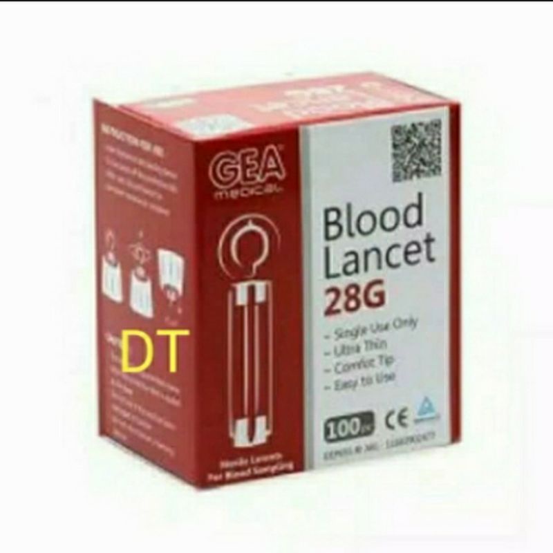 Blood lancet 28G 100pcs / Lancet 28G 100 pcs GEA / Jarum lancet 28G 100pcs GEA