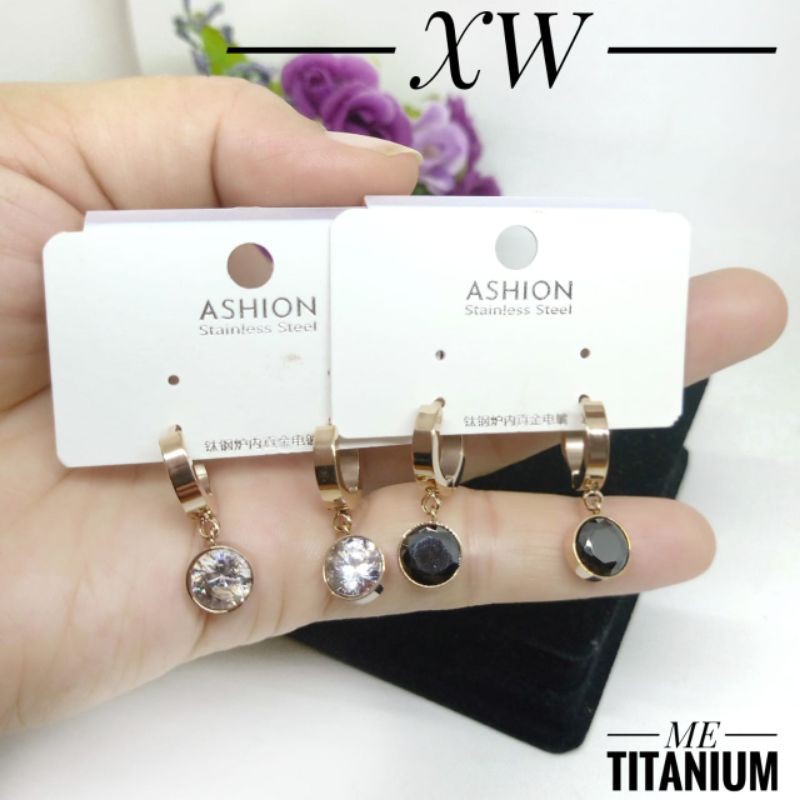 Anting titanium rosegold E14003