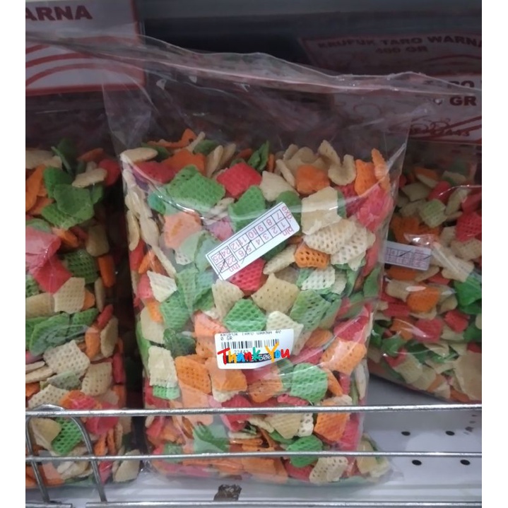 

Kerupuk Taro Warna Warni Mentah 400 gr