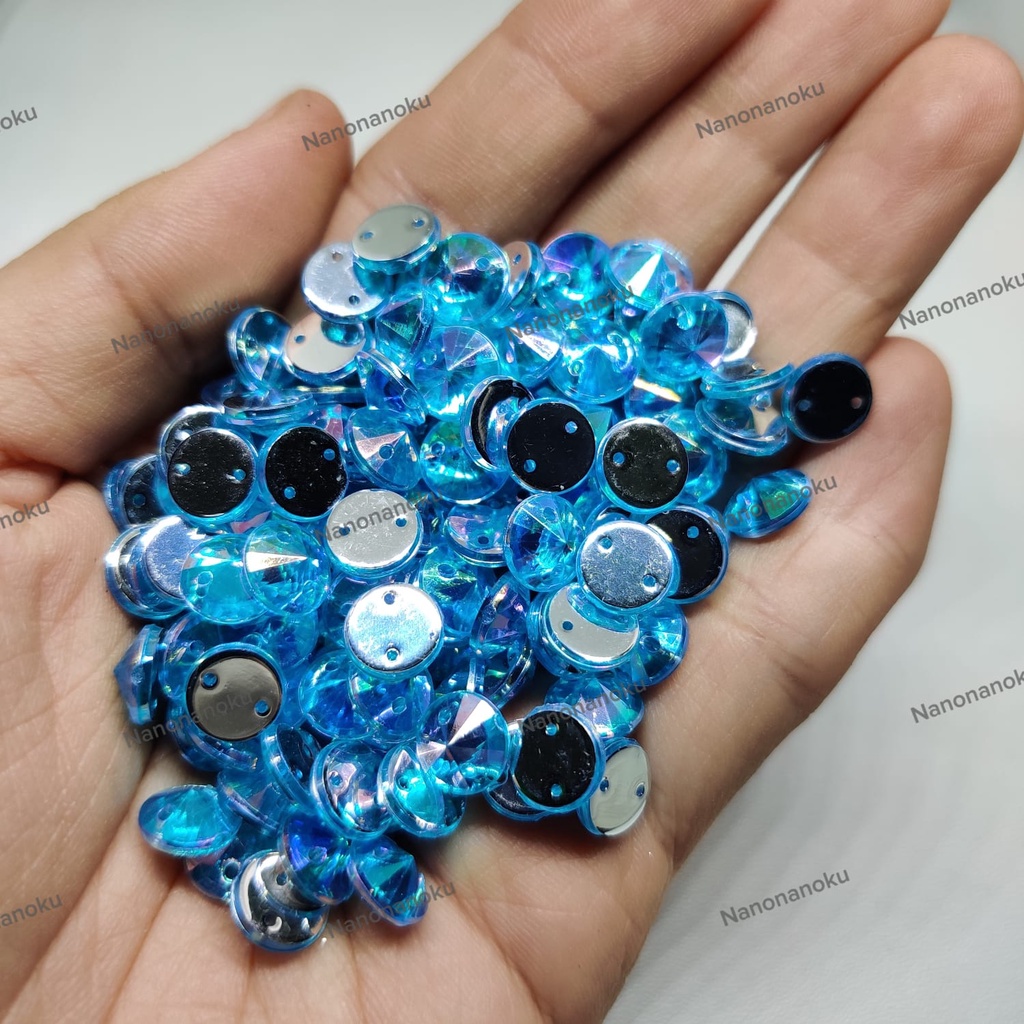 [Per Bks/2.000 pcs] 8 mm Bulat RUNCING WARNA Batu Akrilik / Mote / Berlian Jahit