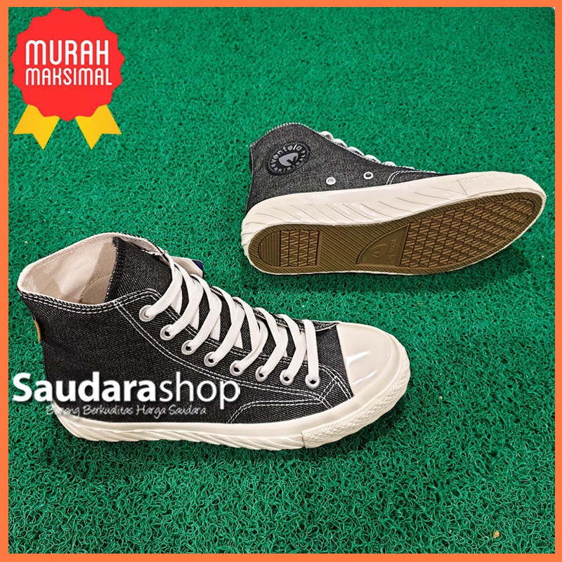 Sepatu Ventela BTS 80 Denim Black HC / Sepatu Ventela Denim Hitam High
