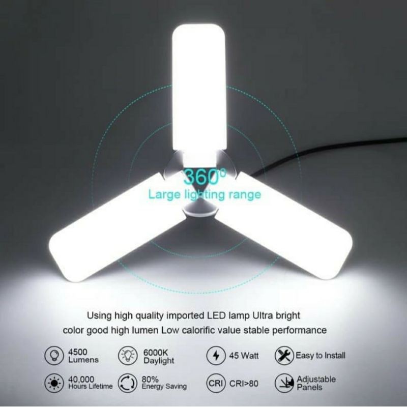 Lampu Led 50W Model Kipas Baling Fan Blade Led Blub