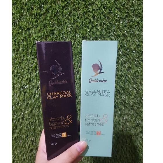 (fzzr -79) [SHARE IN JAR +-10 gr] BUST CREAM CLAY MASK GREENTEA / CARCOAL GODDESKIN BY ATHENA / mask