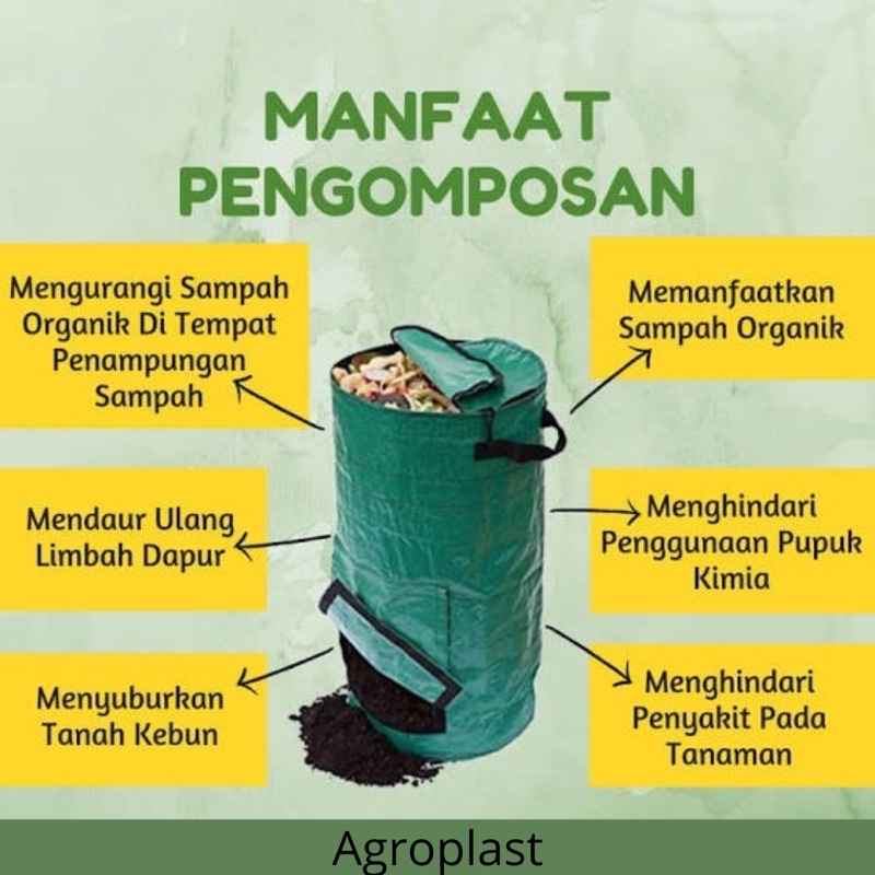 Compost Bag Eco Pack Tas Kompos Pengolah Sampah Organik Menjadi Pupuk Ukuran S(50Liter) M(80Liter) L(200Liter) Planter Bag Compost