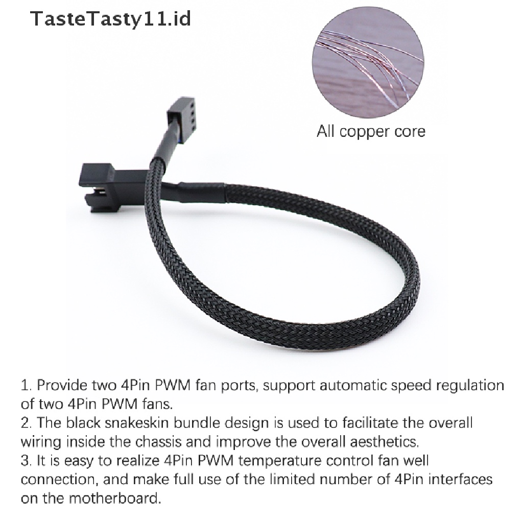 【TasteTasty】 4 Pin Y Splitter Cable 4 Pin PWM Female to 3/4 Pin Motherboard CPU Fan .