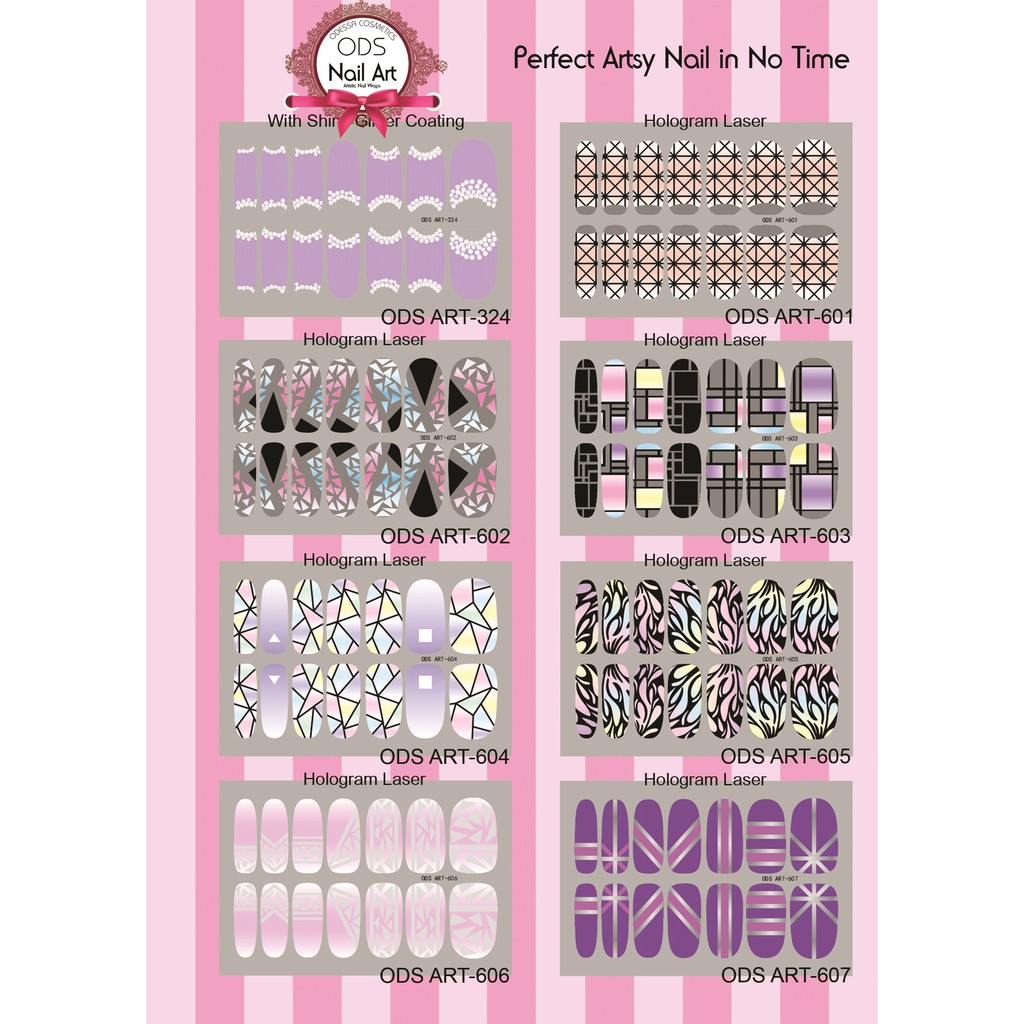 (NOT FOR SALE) Odessa Nail Art Wrap Sticker Kuku Premium (Random)