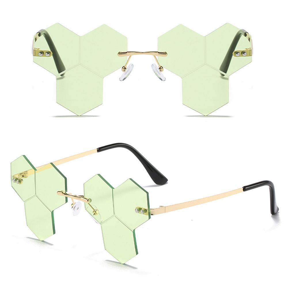 Lily Polygon Sunglasses Retro Irregular Clear Lens Fun Prom Glasses