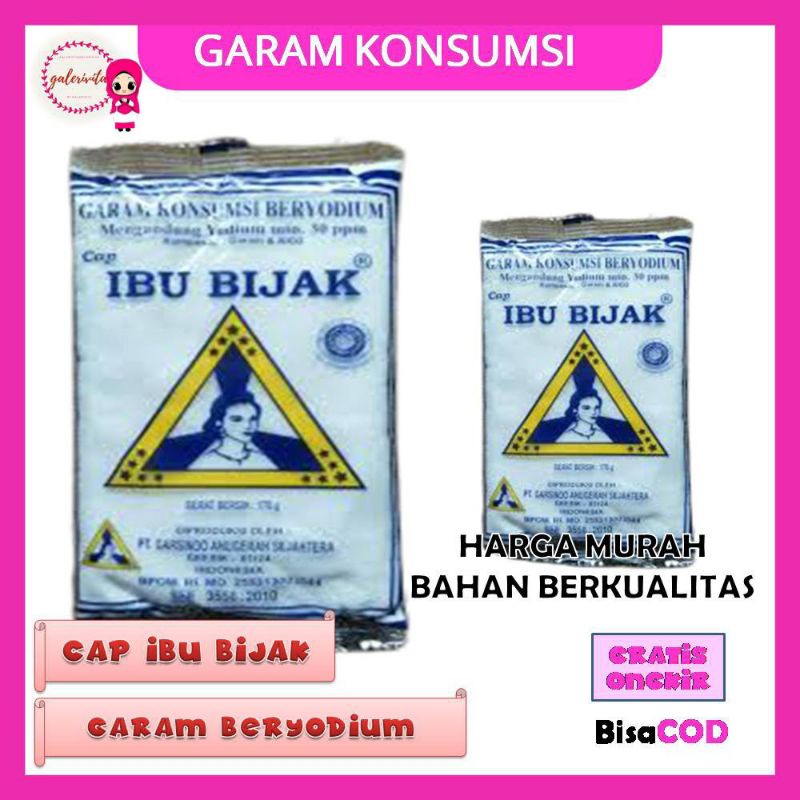 

Garam Cap Jempol Cap Kapal/Garam Dapur/Garam Yodium 100 Gram/Garam Beryodium Cap Ibu BijakA106