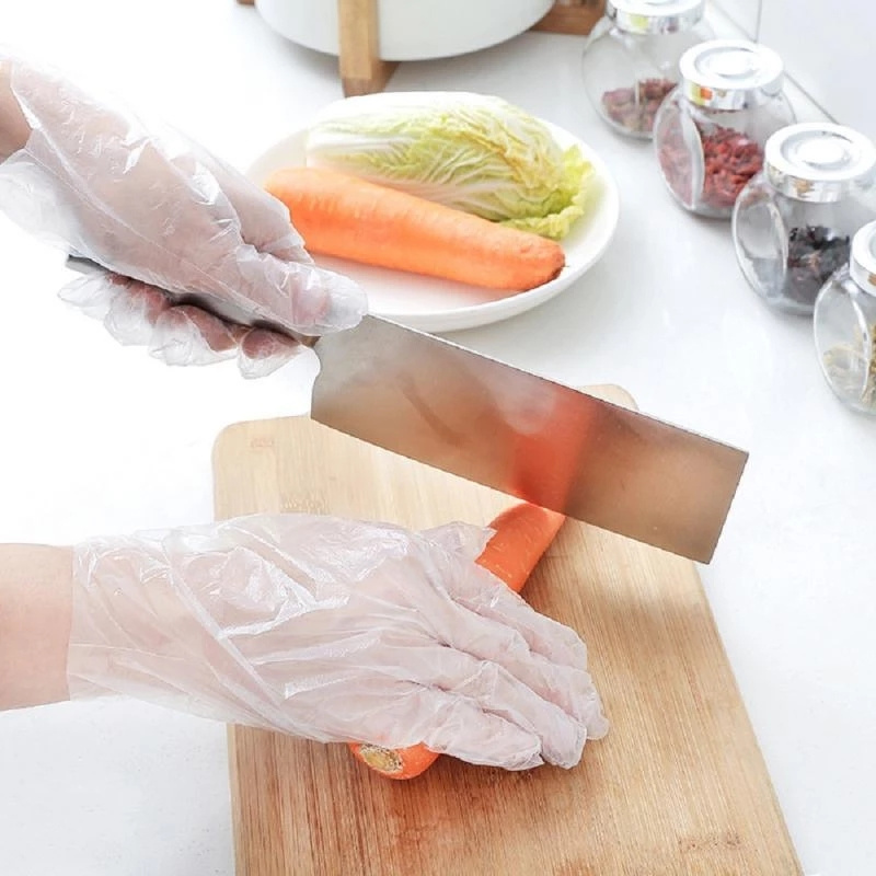 [100PCS Disposable Transparent  Food Plastic Gloves ][ Oil - proof Waterproof  Kitchen Protect Good Gloves][ Restaurant BBQ  Eco-friendly PE Gloves][Fruit Vegetable Gloves]