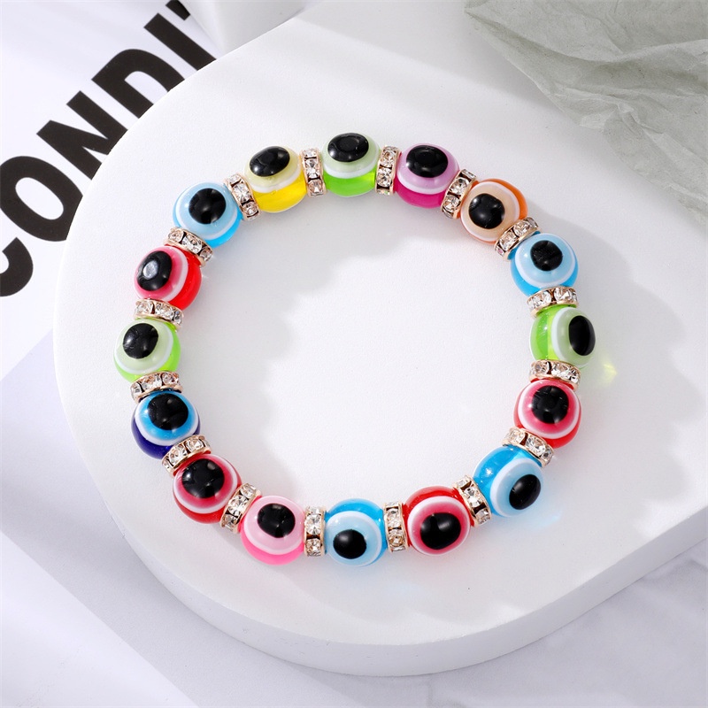 Gelang Manik-Manik Evil Eye Handmade Warna-Warni Bahan Resin Untuk Pria Dan Wanita