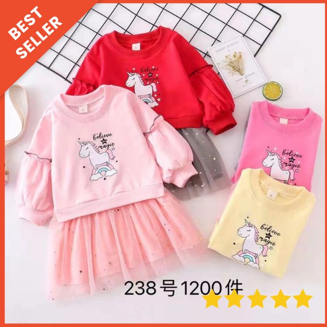 [0-4th] DRESS IMPORT ANAK GAUN PESTA DRESS SWEATER ANAK IMUT MOTIF KUCING KELINCI DRESS LENGAN PANJANG ANAK IMPORT KOMBINASI FLANEL PREMIUM