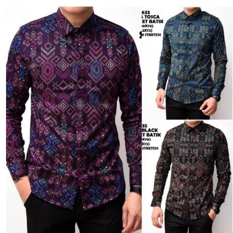 Baju Batik Pria Lengan Panjang Kemeja Batik Pria SONGKET - Hijau Tosca, M Terlaris