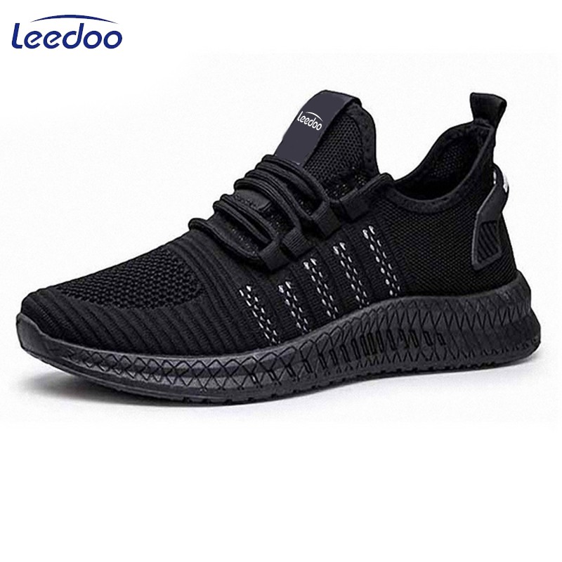 Leedoo Sepatu Pria Casual Sneaker Running Sport Shoes MR112-Hitam Putih