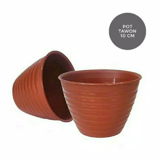 pot tanaman plastik tawon merah bata