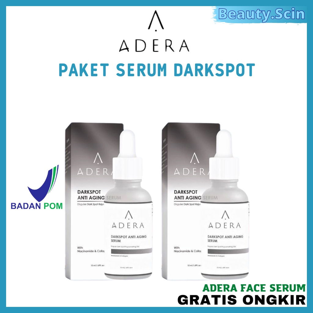 ADERA FACE SERUM ORIGINAL PAKET HEMAT SERUM FLEK DARKSPOT PENGHILANG NODA HITAM, PORI-PORI WAJAH DAN