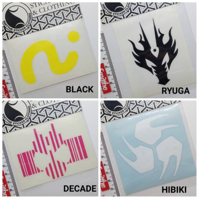 1 pc Stiker Kamen Rider Logo Cutting Sticker Kamenrider Black RX Zi O Decade Ryuga Drive Build