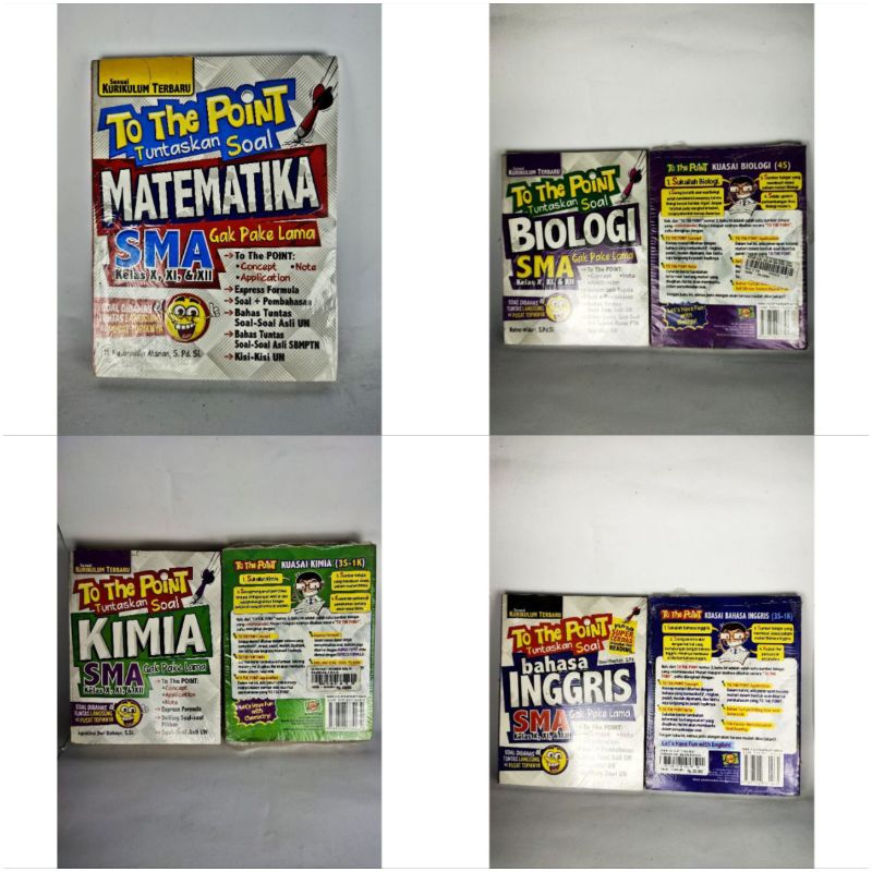 To the Point Tuntaskan Soal bahasa Inggris Biologi kimia matematika SMA . vrc3/4