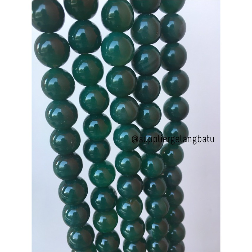 bahan batu giok hijau tua 16mm bahan aksesoris china gelang kalung accesories green pernak pernik