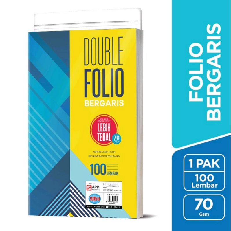 

KERTAS DOUBLE FOLIO BERGARIS SIDU F4 100 LEMBAR