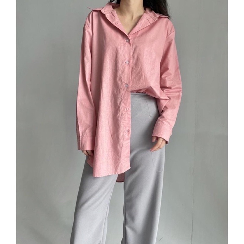 POME TOP 1170 - Kemeja Oversize Katun - Kemeja Wanita - Atasan Wanita