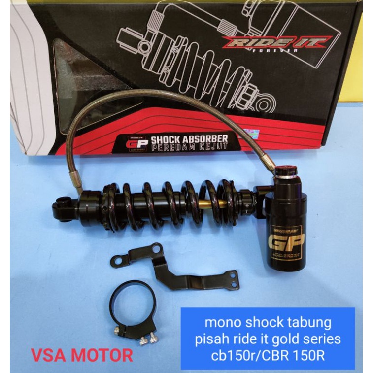 mono shock/shock belakang tabung pisah ride it gold series Honda CB150R/CBR 150R
