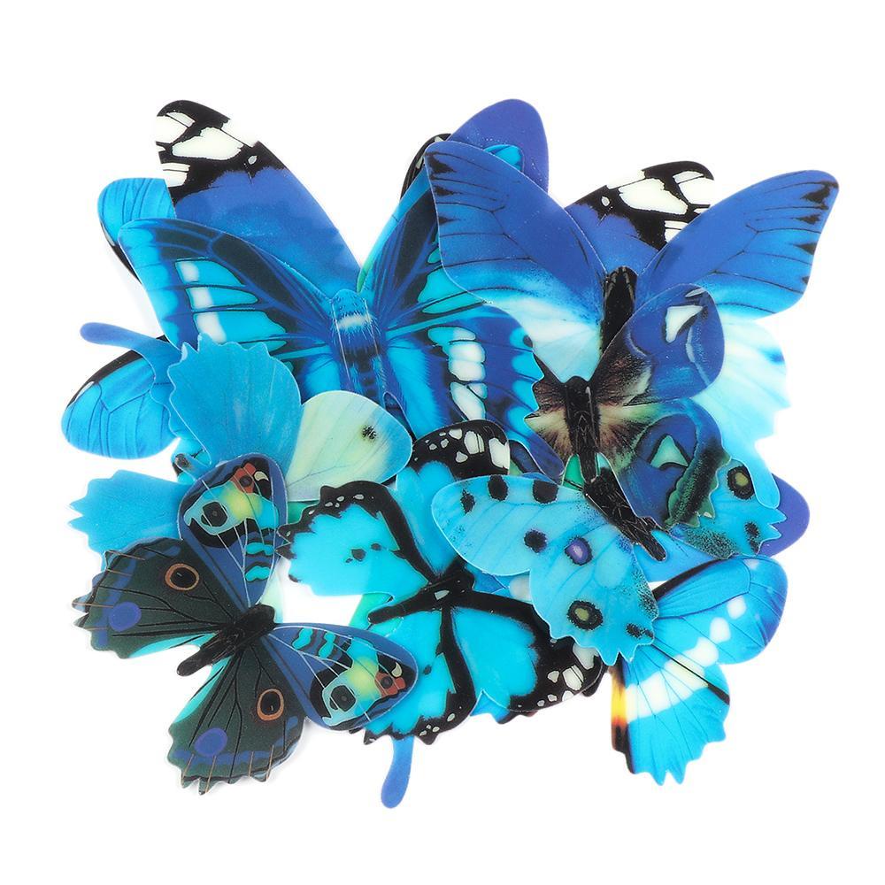 Top 12PCS/Set Butterly Stiker Dinding DIY Dekorasi Rumah Sayap Lipat PVC Mural