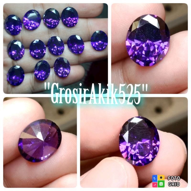 Batu permata kecubung cutting 12mm / american diamond amethys