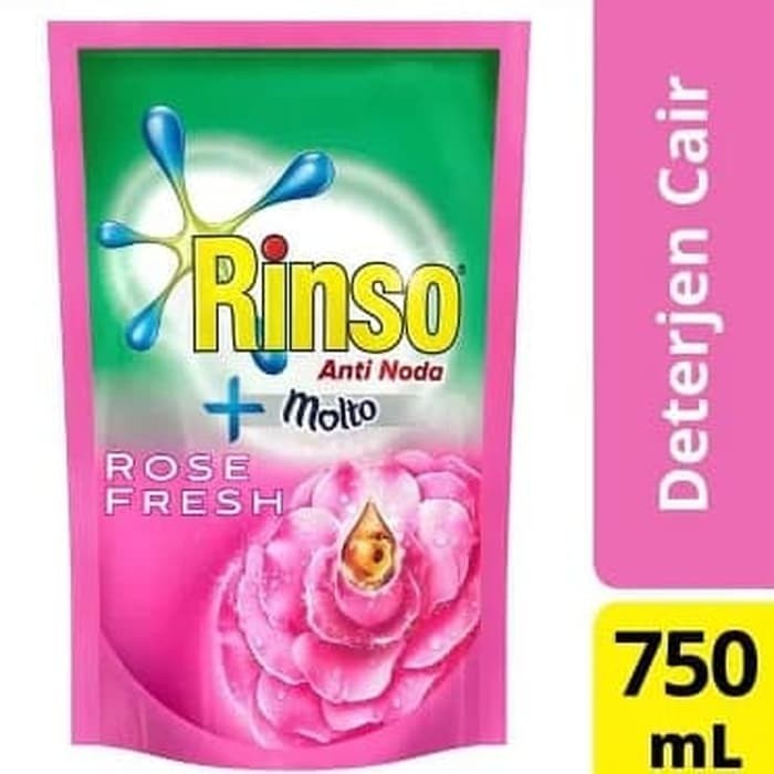 Rinso Rose Fresh Deterjen Cair 750 ml