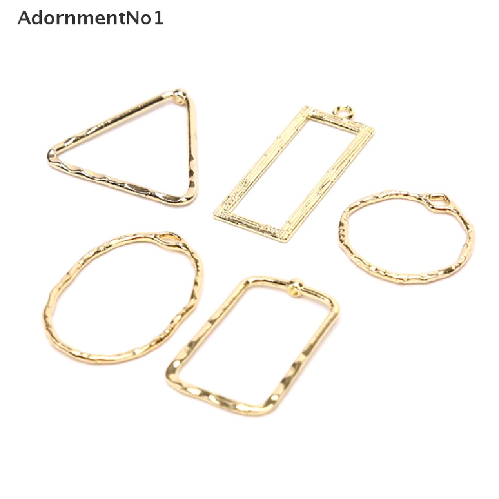 (AdornmentNo1) 10pcs / Set Liontin Geometri Hollow Out Bahan Alloy Untuk Membuat Perhiasan DIY