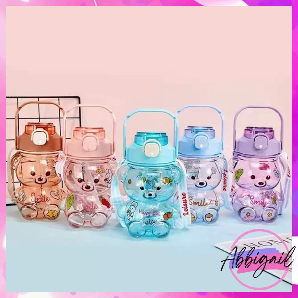 𝘈𝘉𝘎✰ Botol Minum Anak / Botol Minum Bayi Motif Beruang / Botol Gemoy 1,4 Liter Transparant BPA FREE Anti Tumpah 1219