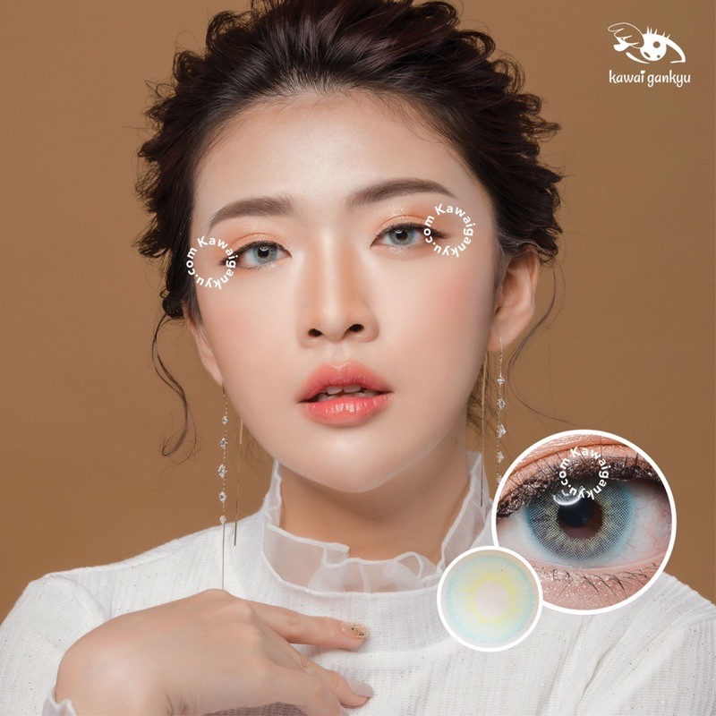 KawaiGankyu softlens - Princess fuzzy pop gray (1botol)