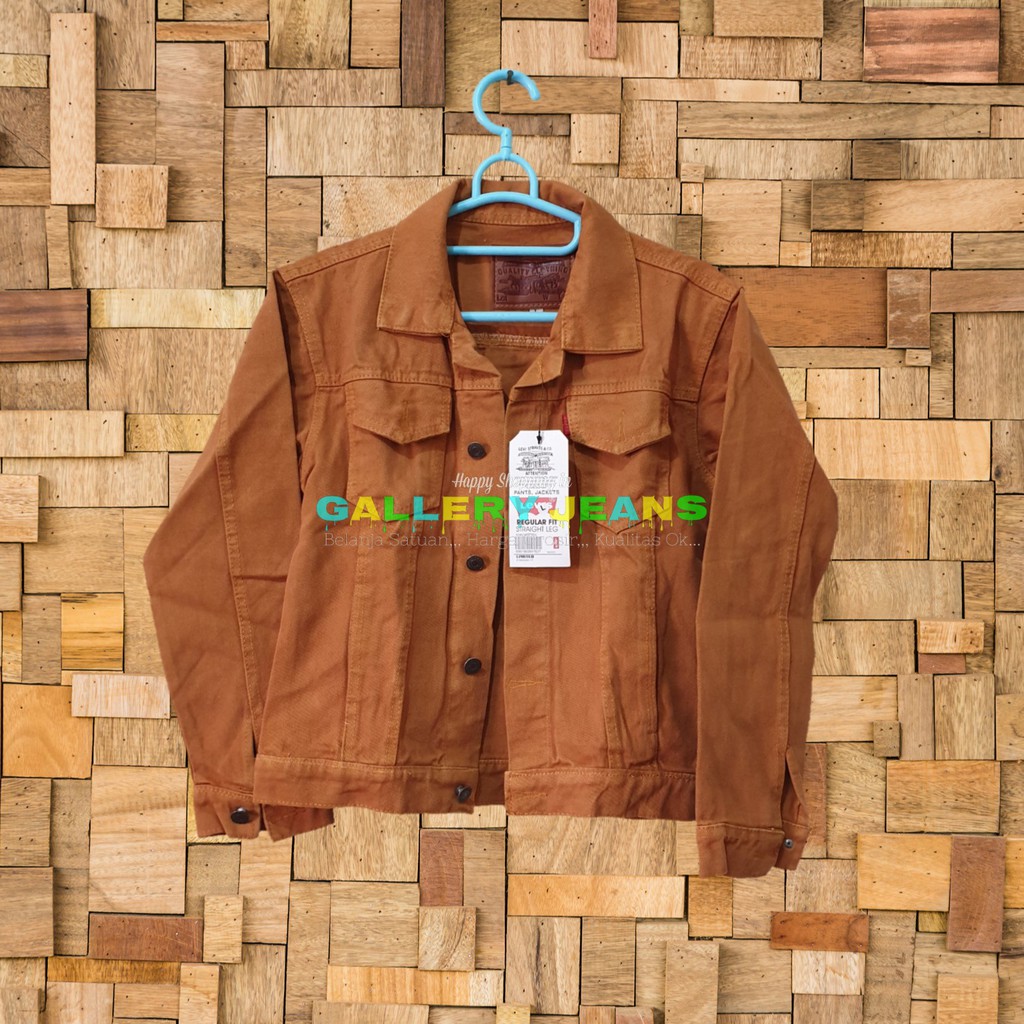 RHS109 - Jaket Jeans Denim Levis Crop Wanita - Mustard