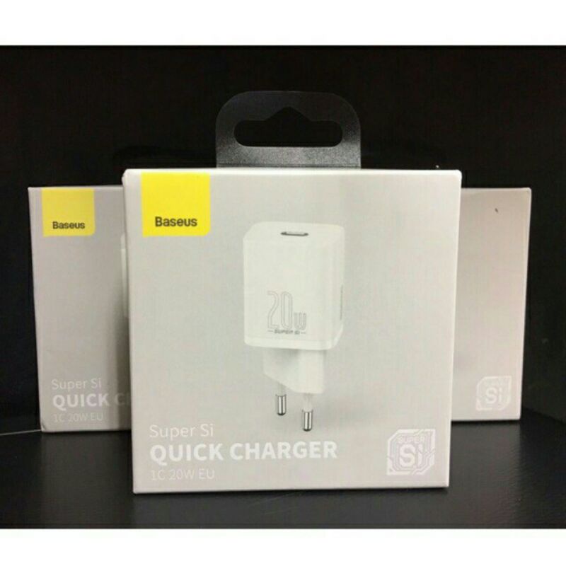 Baseus Super Si Quick Charger 1C 20W EU Adaptor Charger Original Baseus