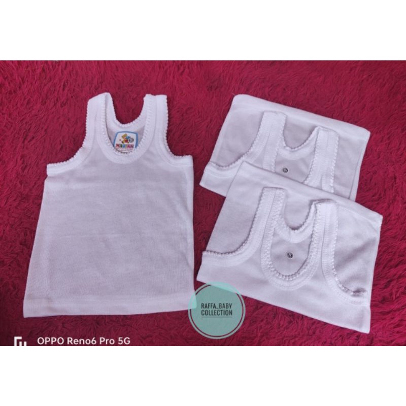 ECER(1pcs) SINGLET BAYI &amp; ANAK PUTIH POLOS Size S, M, L, XL, XXL