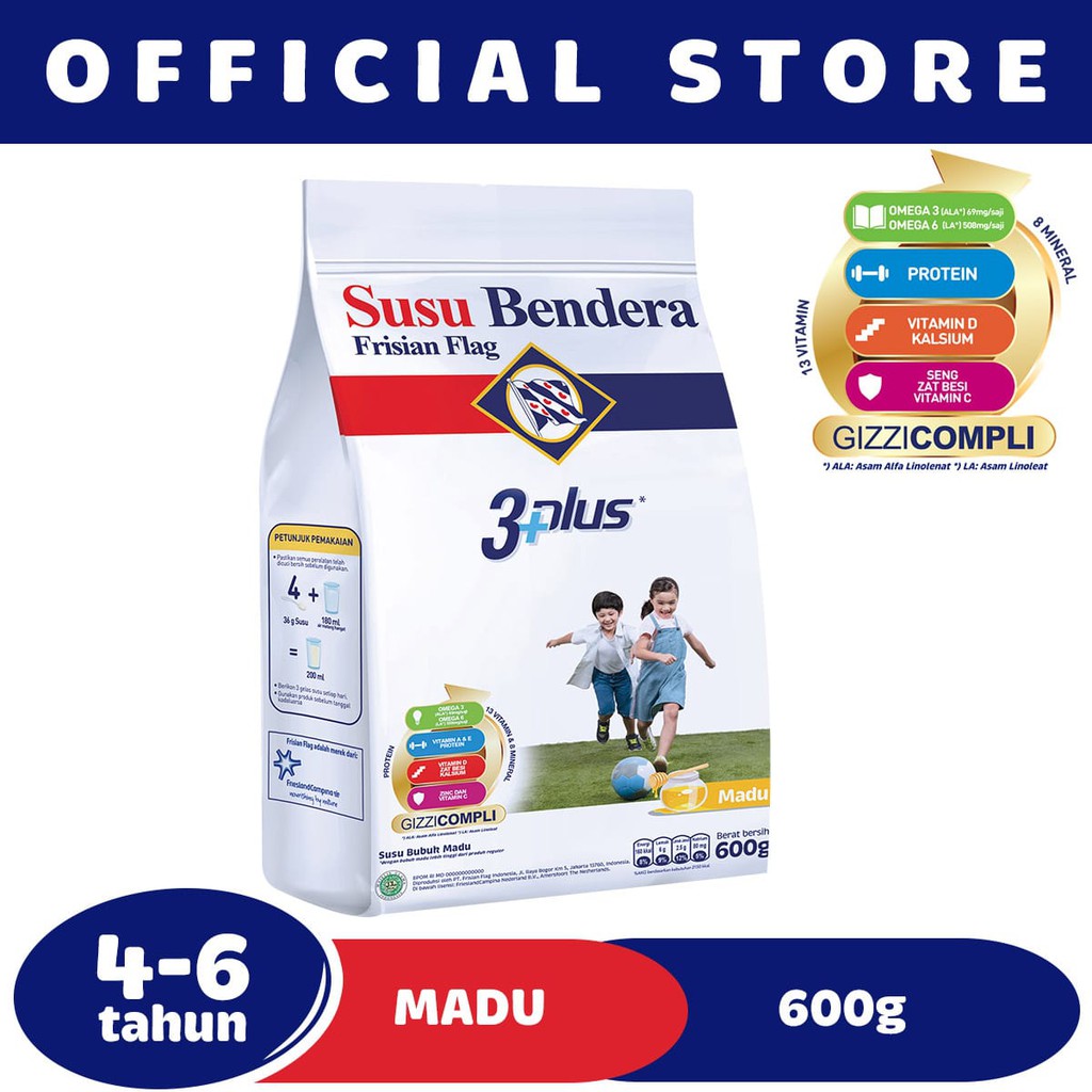  Susu Bendera  3 4 6 Tahun Rasa Madu 600 g Shopee Indonesia