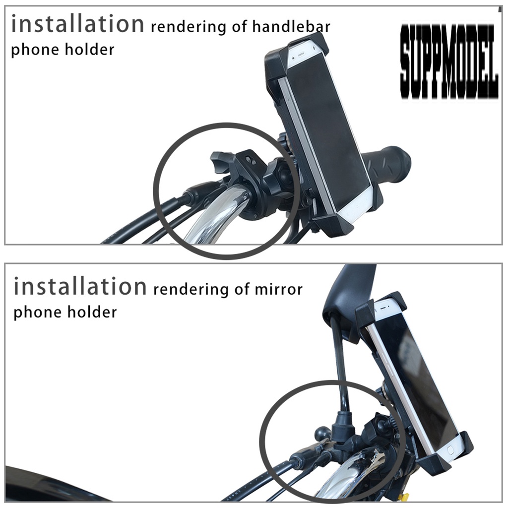 Bracket Holder Handphone Universal Anti Air Dengan Charger USB Untuk Motor / Mobil