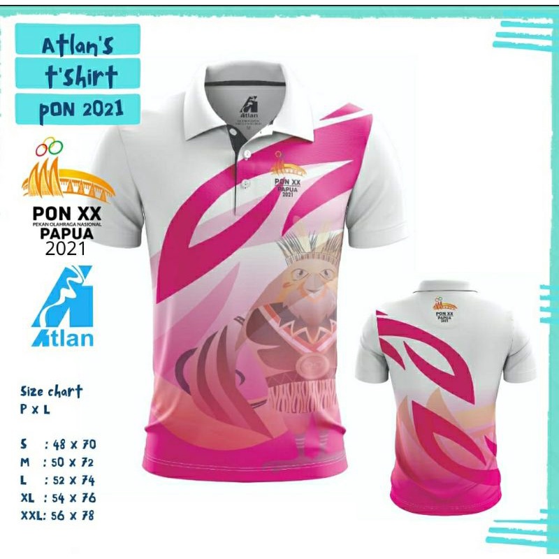 T-shirt/Baju/Kaos Kerah Pon XX Papua 2021 Full Printing Limited Edition