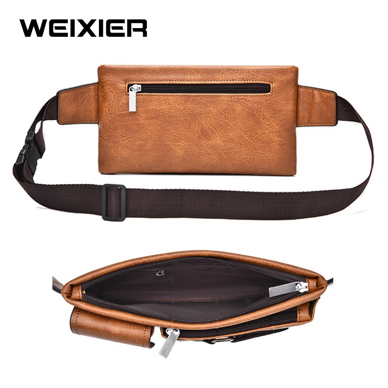 WEIXIER 8110 Tas Selempang Pria Kulit Waistbag Anti Air WK-SBY