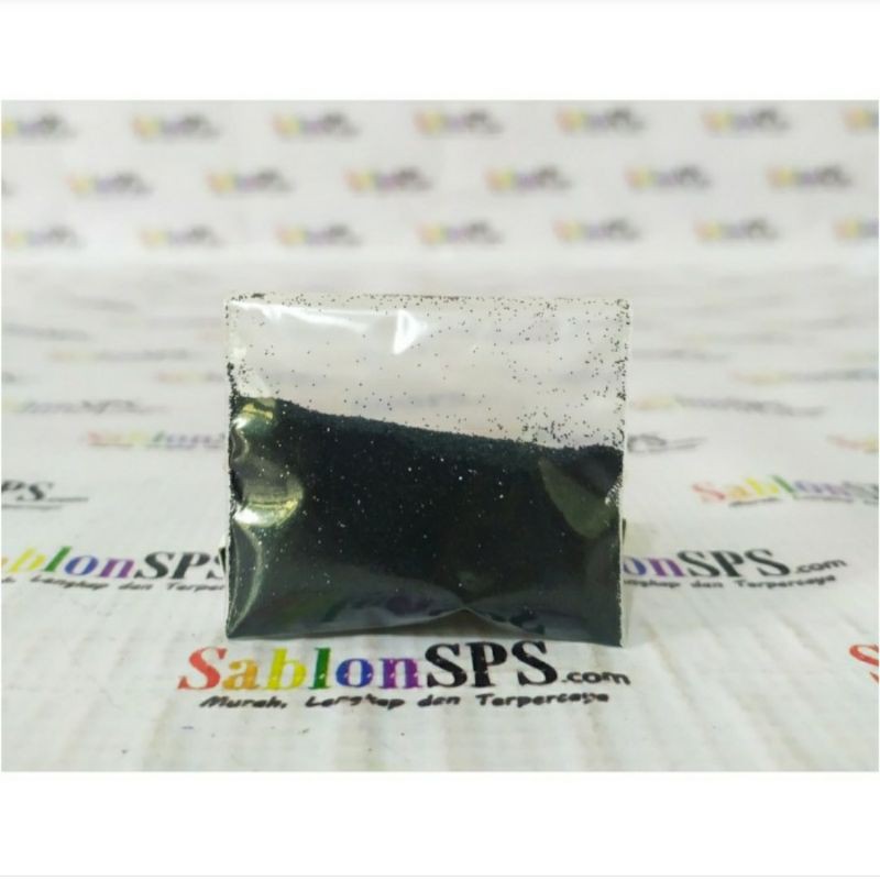 BUBUK GLITER HITAM BLACK GLITTER POWDER 5gr ZIP LOCK 5 BUNGKUS