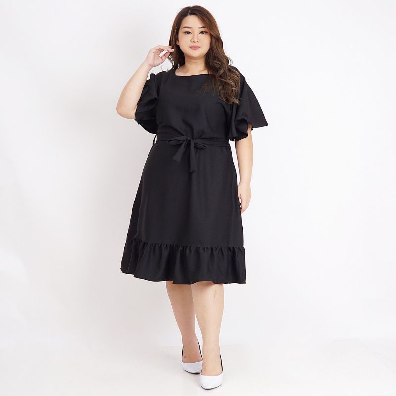 DRESS KIMI//dres jumbo lengan pendek/dres sabrina big size/dres kekinian
