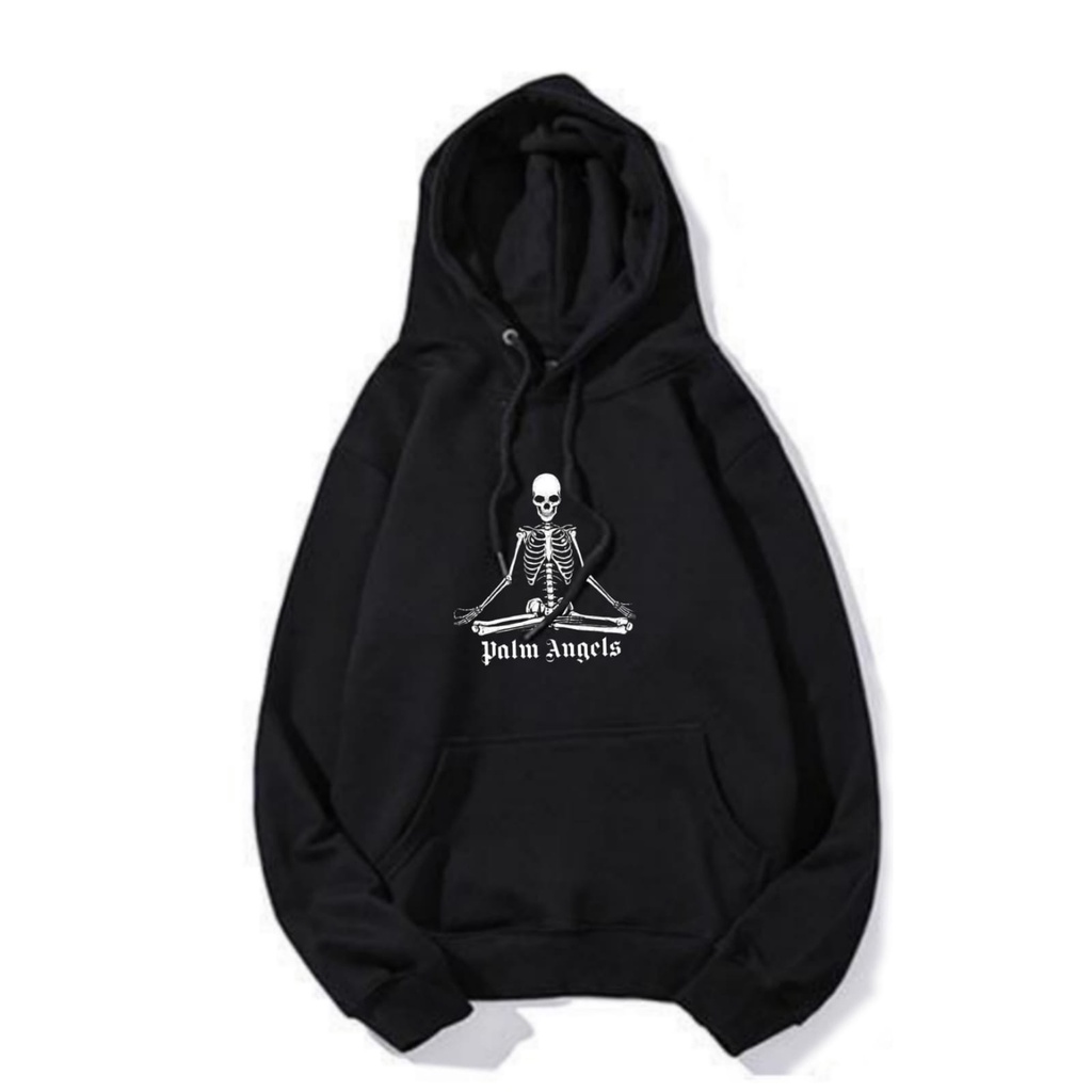 Hoodie Pria Wanita Aesthetic hitam Palm anggel Yoga skeleton pria wanita Premiun good Quality