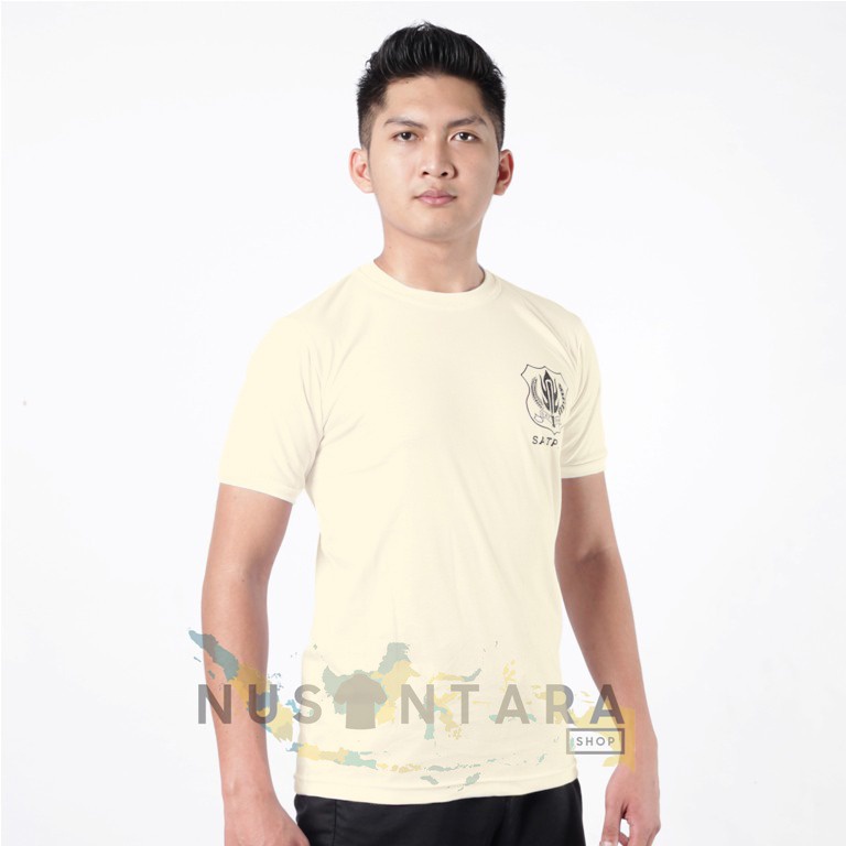 Kaos Satpam Terbaru Warna Cream Kerah Pendek Kaos Security Warna Cream Kaos Dalam Satpam Terbaru