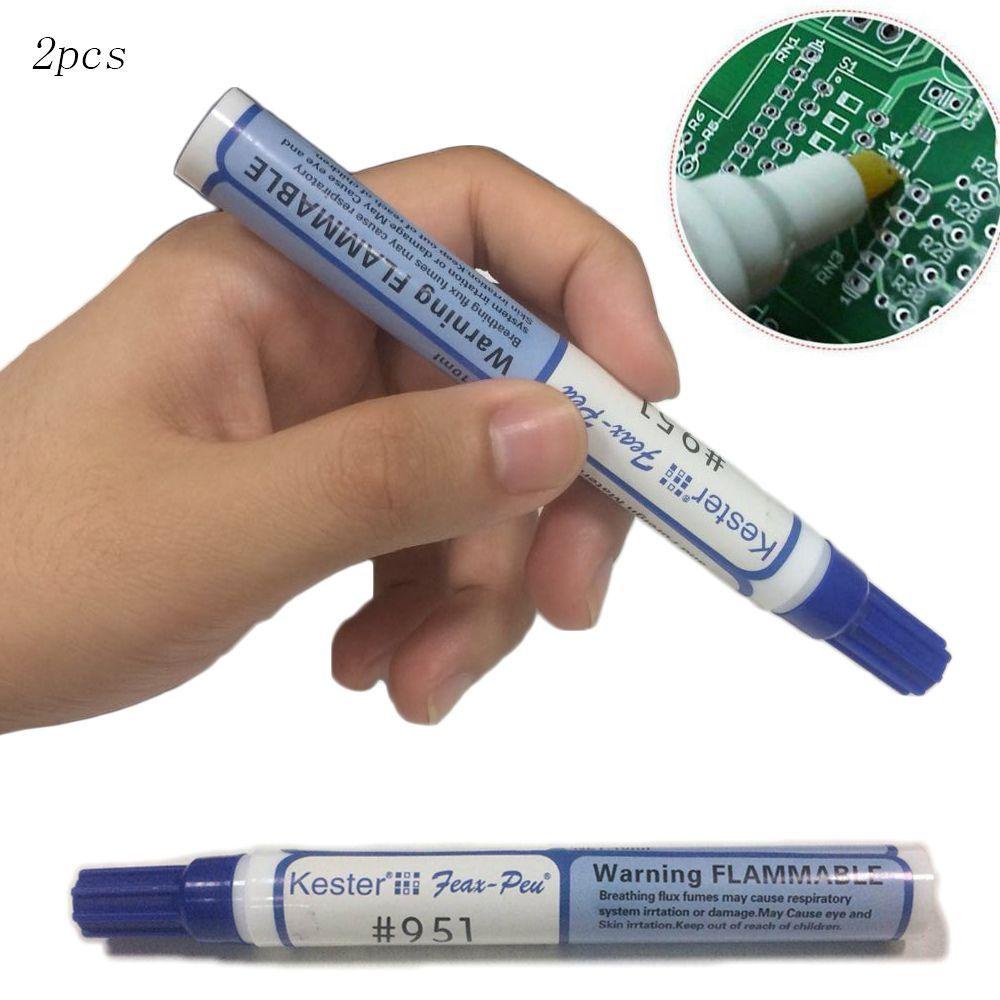 Solighter 2pcs Flux Pen Berguna Tidak Bersih Permukaan Dudukan Solder Pen