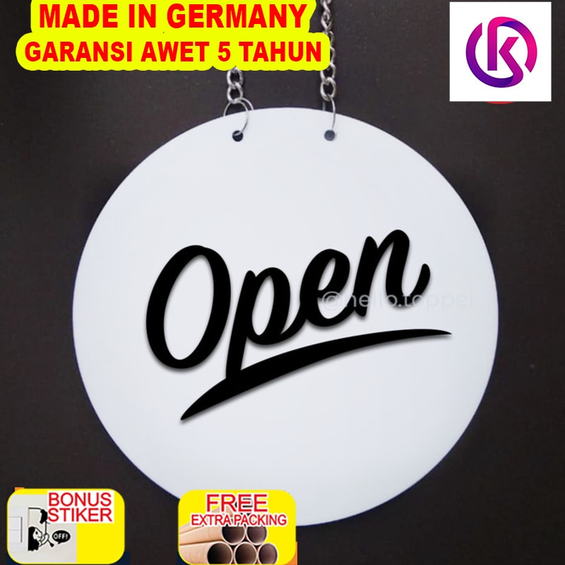 

Promo Sign Board Akrilik | Open Closed Timbul | Papan Buka Tutup - Hitam