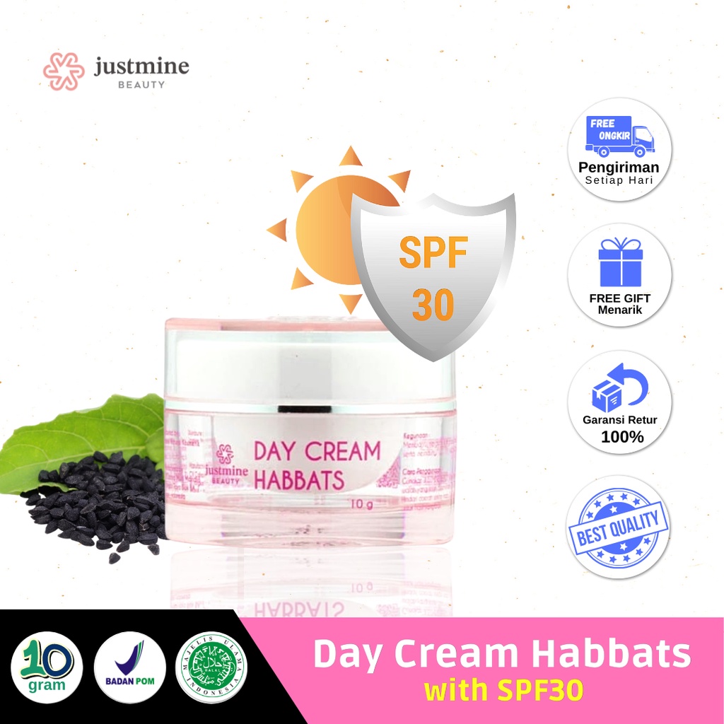 Justmine Beauty Bundling Eceran Facial Wash Day Cream Habbats Serum VIT C Toner | Paket Combo