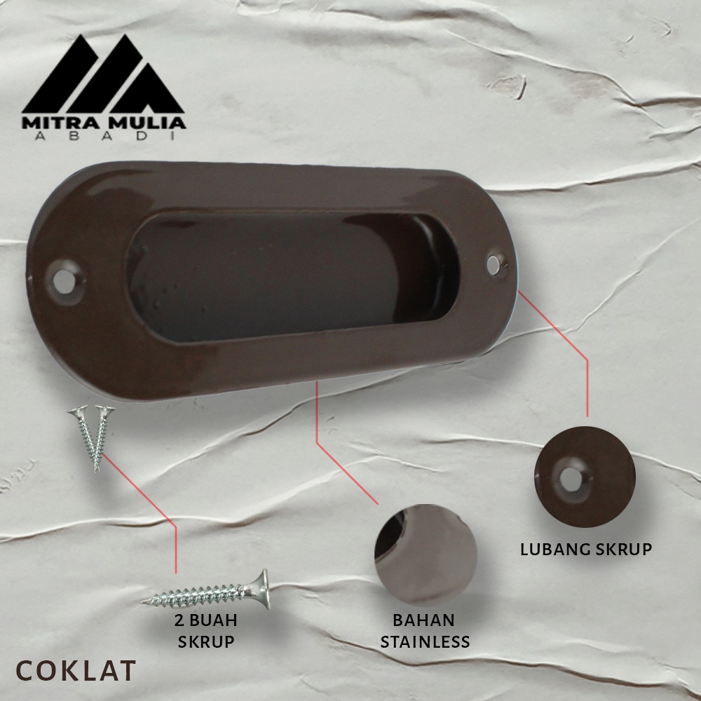 Tarikan Pintu Dorong Oval Stainless l Handle Geser Sliding Kom Kom