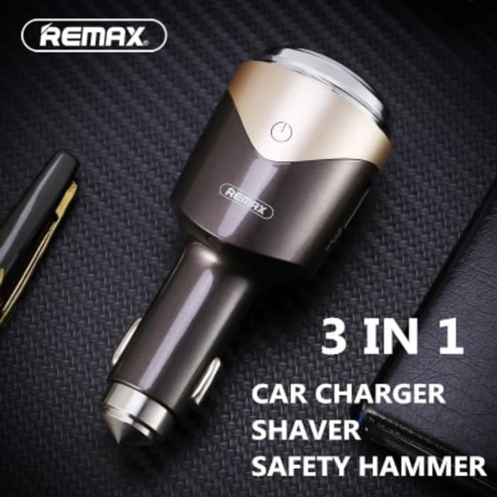 Remax 3 In 1 Smart Car Charger, Safety Hammer &amp; Shaver RT-SP01 Series