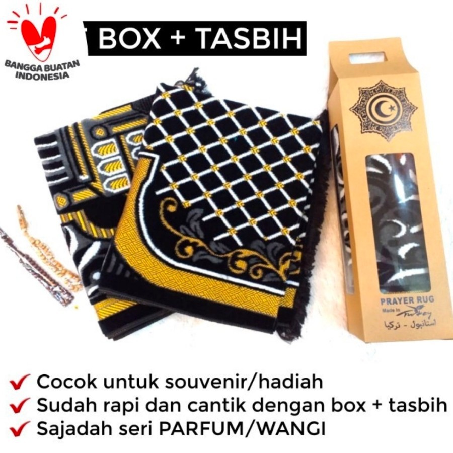 sajadah wangi hitam putih size dewasa/bahan beludru harga termurah dan bisa bayar ditempat/COD